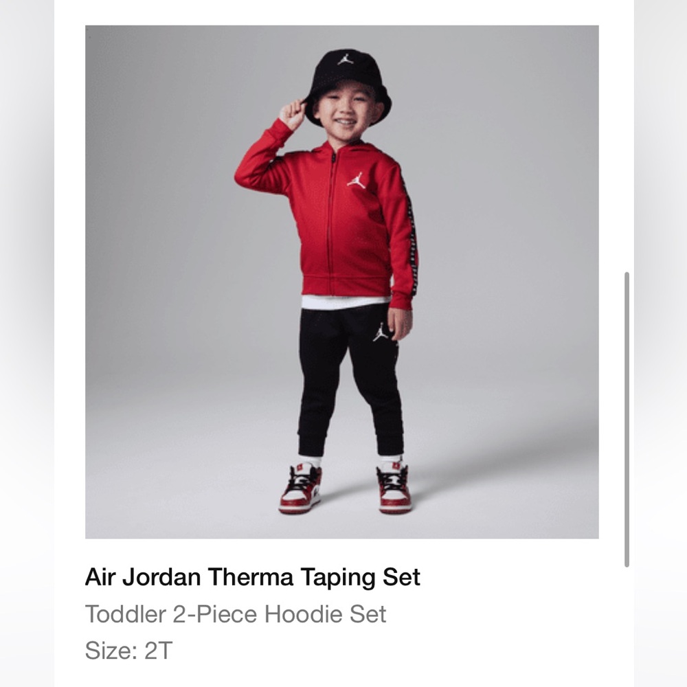 Jordan Red and Black Sweatshirt and Sweatpants with Jumpman Logo
